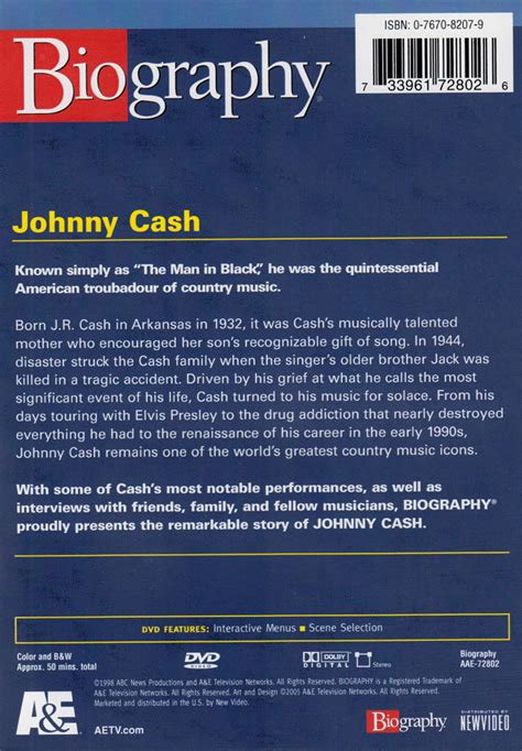 Johnny Cash (Biography) on DVD Movie