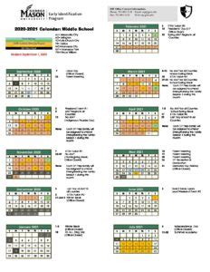 Middle School Calendar 20-21 - Thomas Jefferson