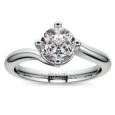 Platinum Solitaire Twist Engagement Ring Setting