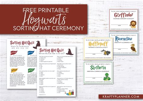 Free Printable Hogwarts Sorting Hat Ceremony — Krafty Planner