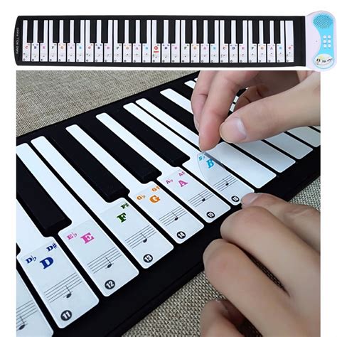 Mgaxyff Transparent Removable Piano Key Board Sticker for 61/88 Key ...