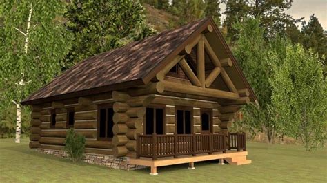 Tiny Log Cabin Floor Plan Design Under 1000 sq ft | Log cabin floor ...