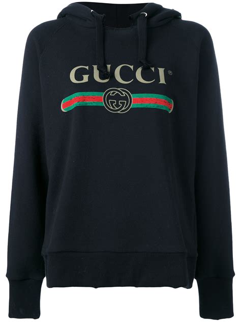 GUCCI PATCH HOODIE 457931/X5M20 - 1948 BLACK | Spinnaker Boutique