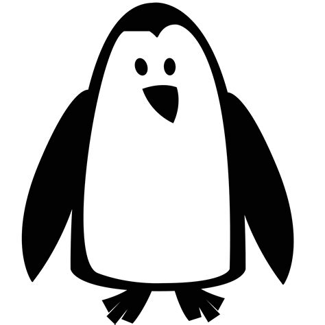 penguin clip art black and white - Google Search | Penguin coloring ...