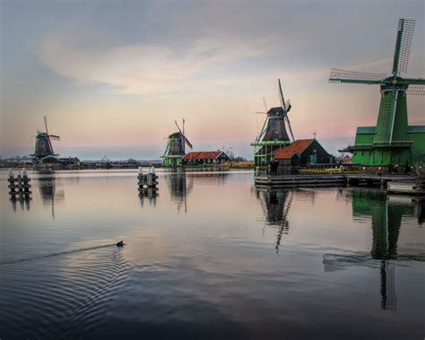 Windmills at Zaanse Schans, Netherlands