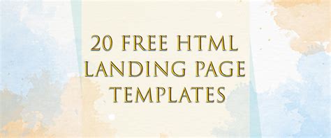 20 Free Html Landing Page Templates - Codes And Design