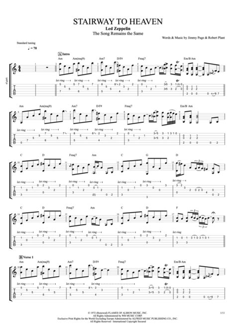 Stairway to Heaven - Live Tab by Led Zeppelin (Guitar Pro) - Full Score ...