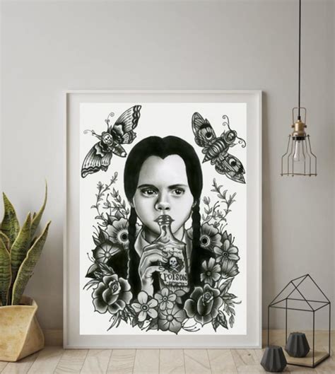 Wednesday Addams Tattoo Art Print - Etsy Australia