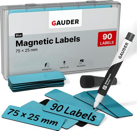 Buy GAUDER Magnetic Dry Erase Labels | (75 x 25 mm) Magnetic Labels to ...