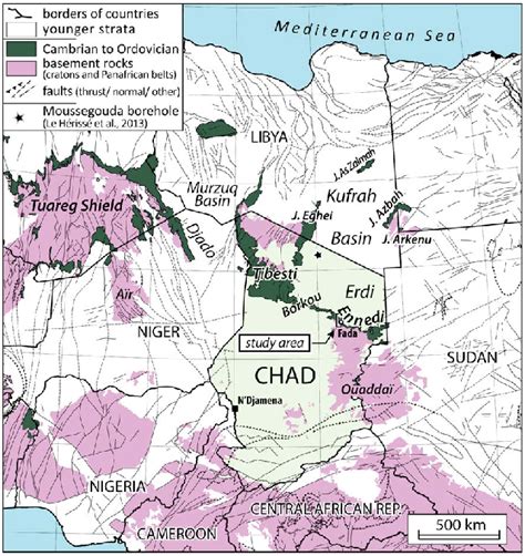 Location map. South of the Kufrah Basin, The Ennedi Plateau (NE Chad ...