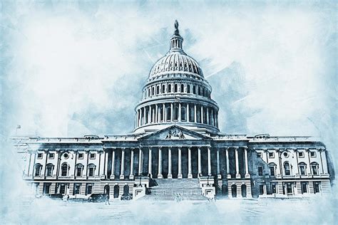 United States Capitol - 01 Painting by AM FineArtPrints - Pixels