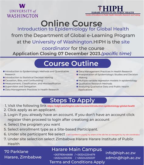 Washington University short courses – HIPH