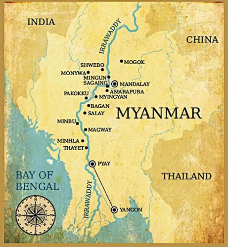 Irrawaddy River On World Map - Map