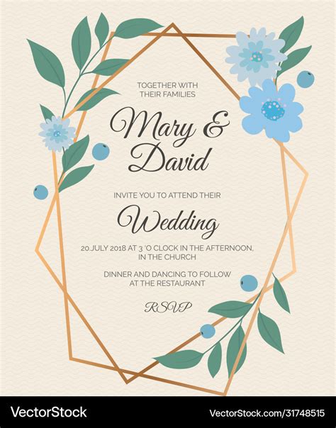 Wedding invitation template with elegant Vector Image