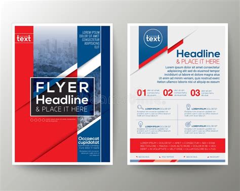 Red and Blue Poster Brochure Flyer Design Layout Vector Template Stock ...