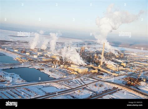 Fort Mcmurray, Alberta, Canada; Oil Sands Site In Winter Stock Photo ...