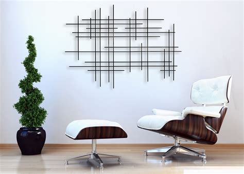 Metal Wall Sculpture linear I, Abstract, Modern Design, Wall Art 3D ...