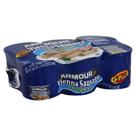 Armour Original Vienna Sausage, 4.75 oz, 6 Count Can - Walmart.com ...