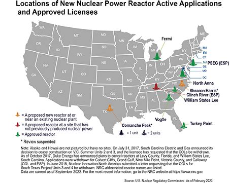 Locations of New Nuclear Power Reactor Applications | NRC.gov