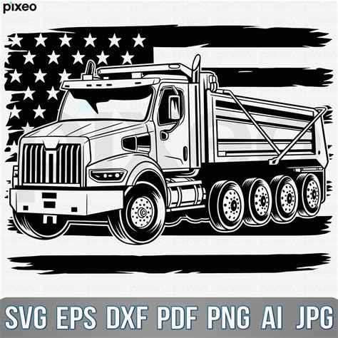 Dump Truck With Flag Svg Dump Truck Svg Truck Svg Big Truck - Etsy ...