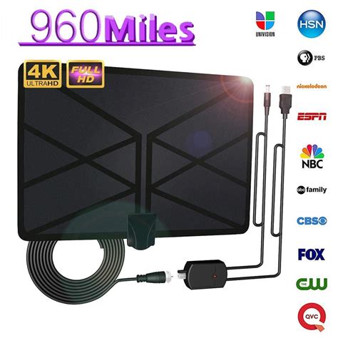 Amplified 120+Miles Ultra TV Antenna - Indoor/Outdoor HDTV Antenna with ...