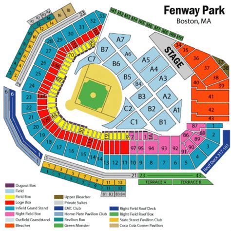 Fenway Park Seating Chart | Fenway Park | Boston, Massachusetts