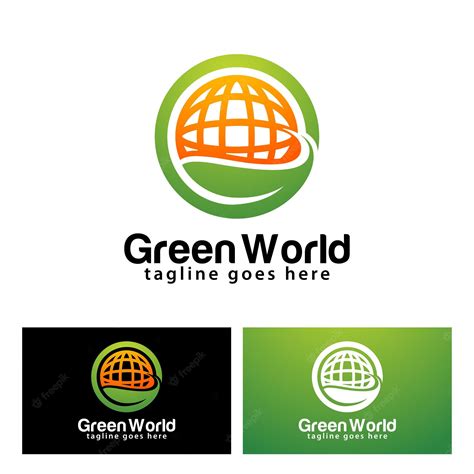 Premium Vector | Green world logo design template