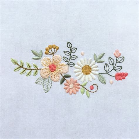 Machine embroidery design- Modern boho flowers - Modern floral digital ...