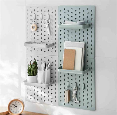 Pastel Pegboard Wall Organizer (With Tray & Hooks) | Style Degree