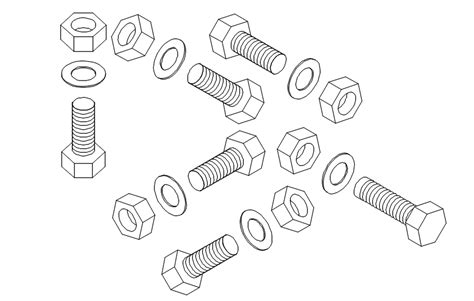 Discover 111+ nut bolt drawing latest - seven.edu.vn