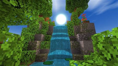 Minecraft PE - Small Waterfall. | Minecraft blueprints, Cute minecraft ...