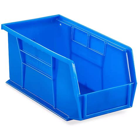 Plastic Stackable Bins - 11 x 5 1/2 x 5", Blue S-12415BLU - Uline