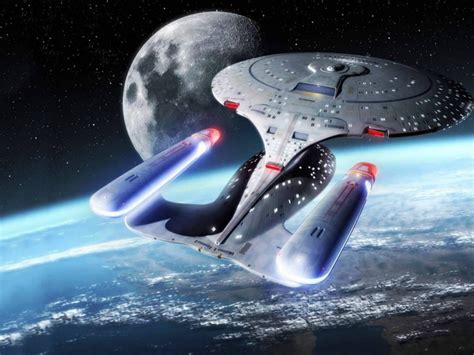 Star Trek - starship USS "Enterprise" D in orbit of a planet, free Star ...