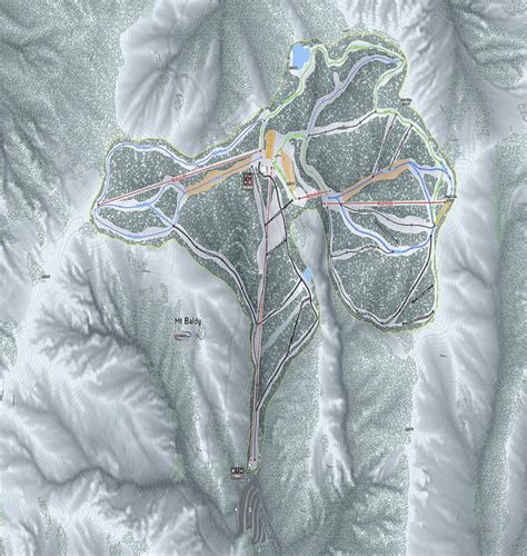 Mt Baldy Ski Trail Map - Art Print | Powderaddicts