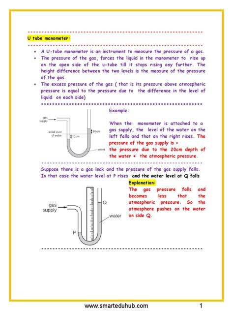 Mercury Manometer | PDF | Pressure | Pressure Measurement