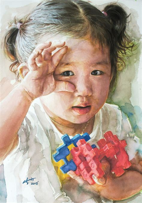 Pin by Seong NagKyoo on Watercolor portrait | Watercolor portrait ...