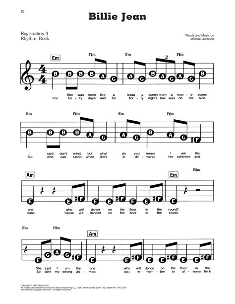 Michael Jackson Billie Jean Sheet Music Notes, Chords | Sheet music ...