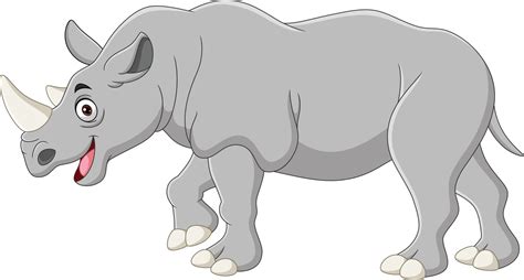 Cartoon rhino on white background 5332307 Vector Art at Vecteezy