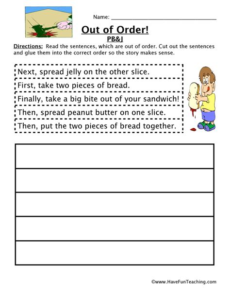 Sequencing Worksheet - Making A Sandwich | Have Fun Teaching