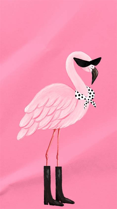 Cool flamingo iPhone wallpaper, pink | Premium Photo Illustration ...