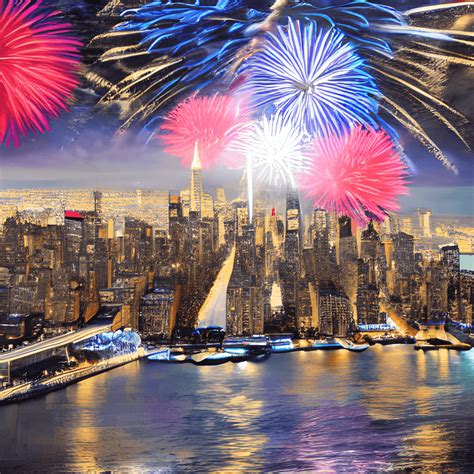 Fireworks over New York City · Creative Fabrica