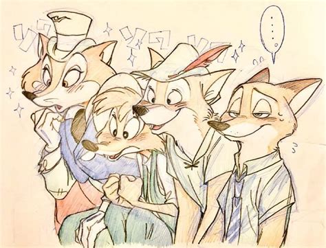 Artwork of Robin Hood, Nick Wilde, Honest John and Brer I found : r/disney