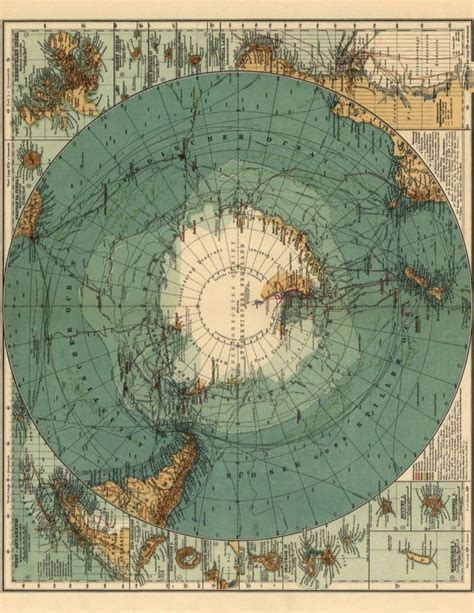 Old Map of Antarctica Printable