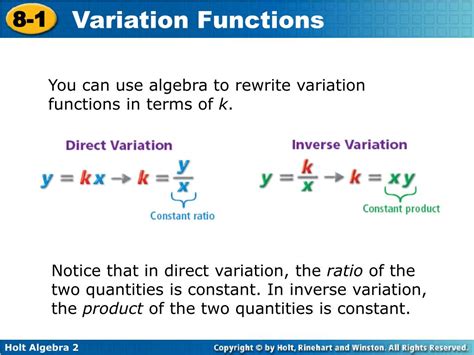 PPT - direct variation constant of variation joint variation inverse ...