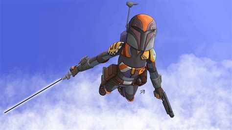 Sabine in the Sky with Darksaber (Original Content) : r/StarWars