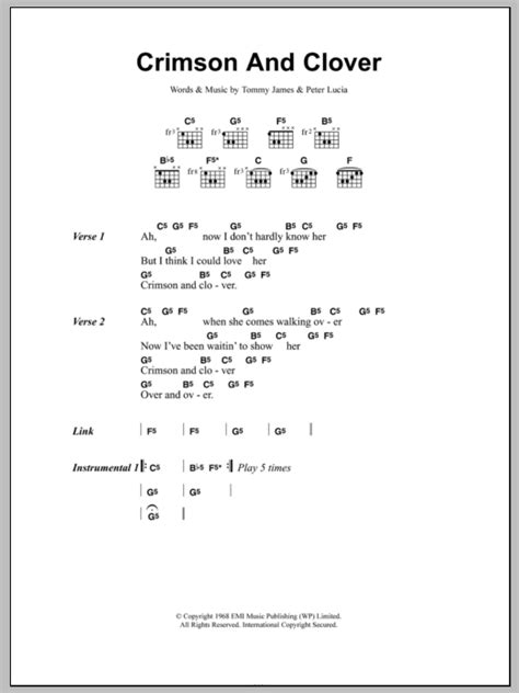 Crimson And Clover by Joan Jett - Guitar Chords/Lyrics - Guitar Instructor