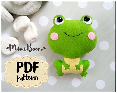 Felt frog pattern PDF tutoriall felt ornaments Frog sewing | Etsy