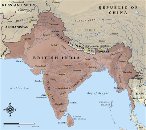 British Empire India Map - Ashlan Ninnetta