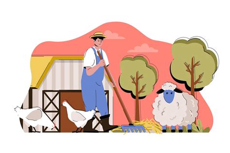 Animal husbandry concept for website and mobile site 3326461 Vector Art ...