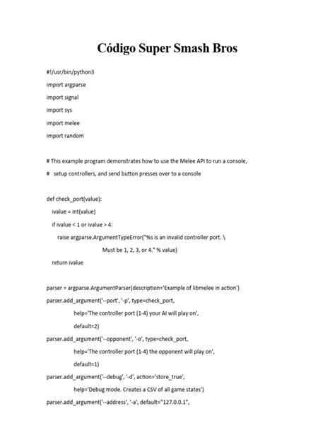 Código Super Smash Bros - Preliminar | PDF | Command Line Interface ...